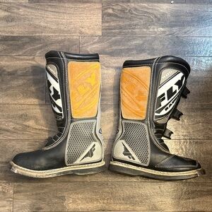 Fly Racing Black and Orange dirtbike Boots sz 10